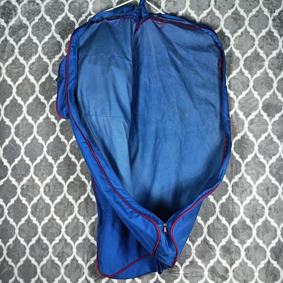 Vintage Texas Rangers Garment Bag Suit Bag Blue Red Piping Tommy Thompson 65 80s - Picture 5 of 9